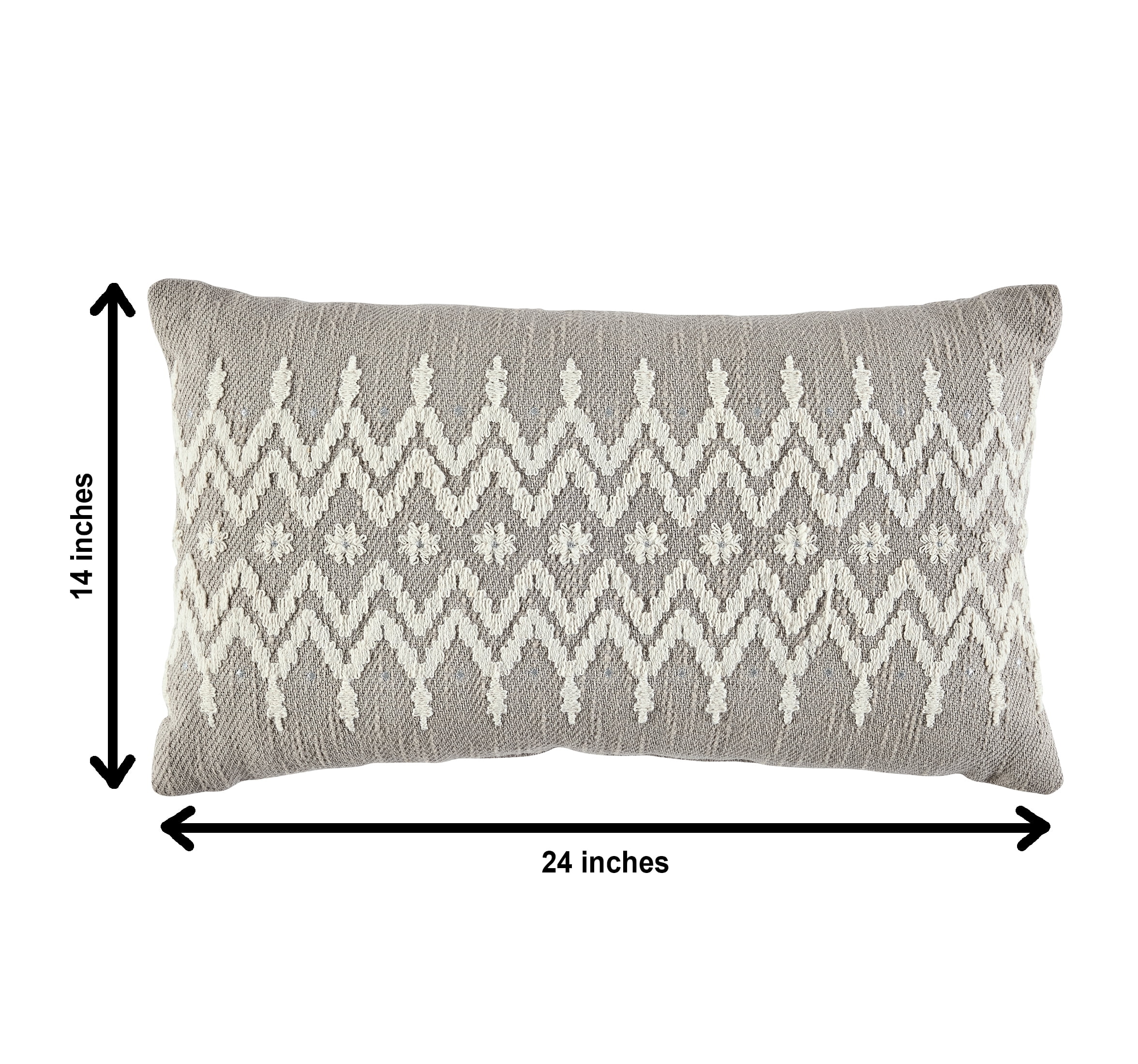 Better Homes & Gardens 14 x 24 Embroidered Fair Isle Grey Throw Pillow