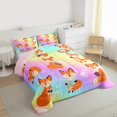 thumbnail image 3 of Homewish Cartoon Cute Fox Bedding Comforter Set for Teens, Kawaii Funny Animal Twin Comforter Sets, Bling Stars Print Reversible Bedding Set, Luxury Bedroom Decor, 2-Piece, 3 of 8