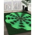 thumbnail image 3 of Ahgly Company Machine Washable Indoor Round Transitional Dark Forest Green Area Rugs, 6' Round, 3 of 7