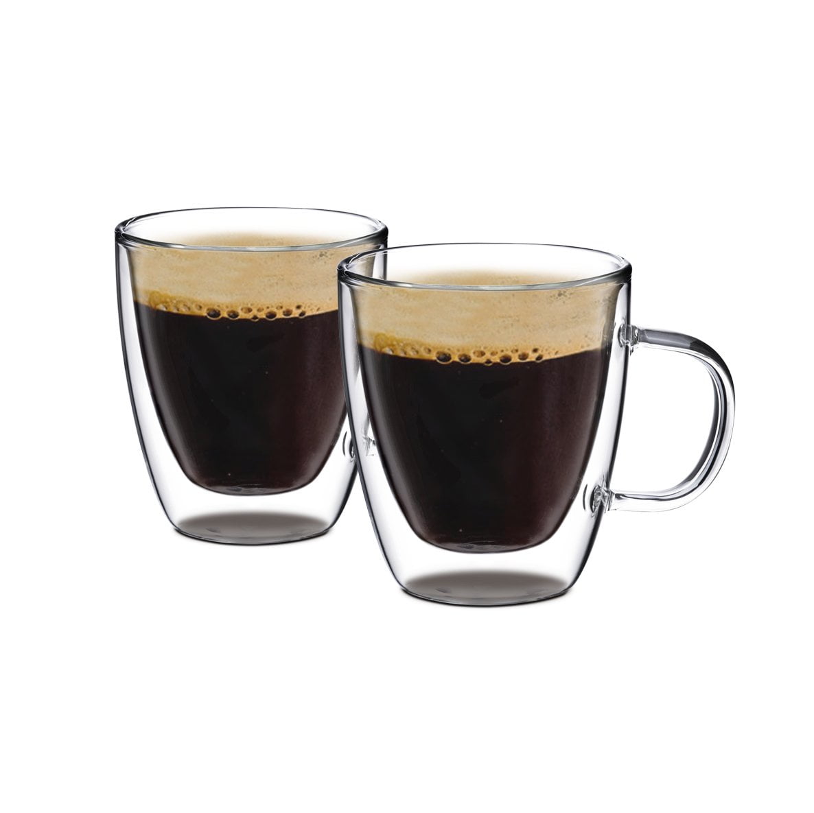 8 Oz Borosilicate Coffee Cups With Handle Borosilicate Double Wall Glass  Mugs - 8 Oz Set Of 2 With Handles, Heat Resistant Heat Resistant Glasses