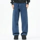 thumbnail image 2 of Pantalones vaqueros gruesos de felpa para hombre, de longitud completa, con cordón elástico, holgados, de pierna recta y de gran tamaño, pantalones largos para hombre., 2 of 5