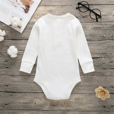

Aayomet Jumpsuit For Baby Boy Baby Boy Girl Basic Plain Pocket Long Sleeve Romper Bodysuit Tops Solid Fall Outfit Clothes White 12-18 Months