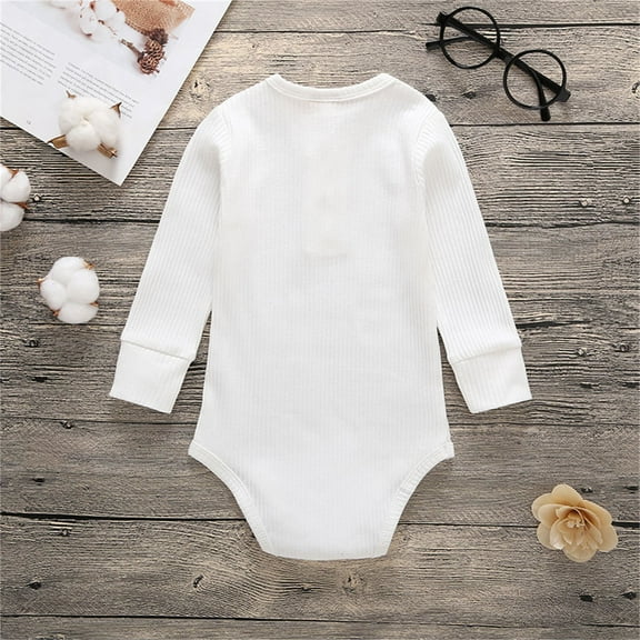 Gubotare Baby Winter Romper baby-boys Romper Jumpsuit,Organic Cotton One-piece Coverall,White 0-3 Months