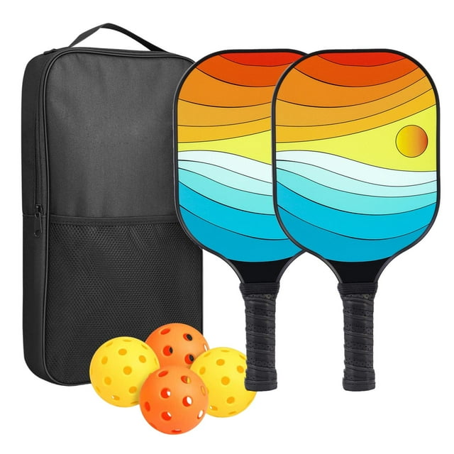 bedienty Pickleball Rackets Set 4 Balls Paddleball Racquet Includes Storage Bag Indoor Outdoor Playing Summer Graduations