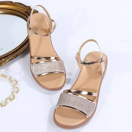 

Aayomet Wedge Sandals for Women Omen s Summer New Style Wshoes With Sloping Heel And Fish Mouth Gold 8