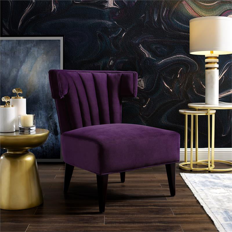 Damari Velvet Accent Chair Purple