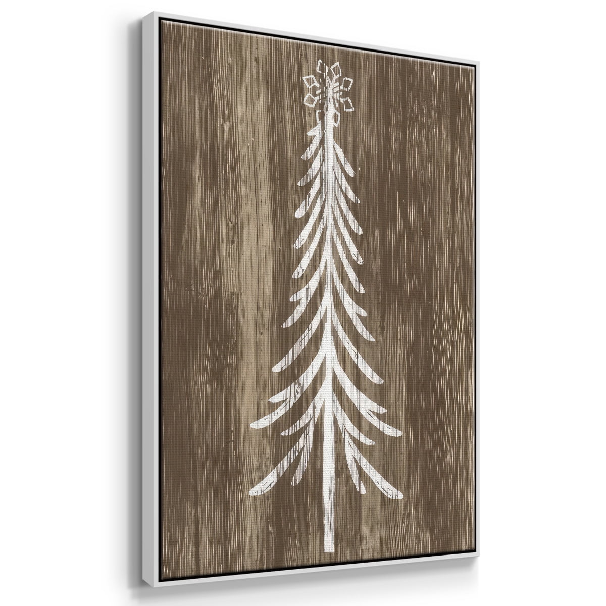 Barnwood Wonderland IX - Framed Gallery Wrapped Holiday Canvas - 17 x 25 - White Frame