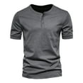 thumbnail image 2 of Mens Summer Simple Button Short Sleeve T Shirt Top Blouse, 2 of 5
