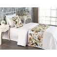 thumbnail image 2 of Botanical Bed Runner Set, Summer Nature Ornament Vintage Themed Aster Blossoms and Leaves, Decorative Bedding Scarf & a Pillow Sham for Hotels Homes, Twin, Cinnamon and Pale Khaki, by Ambesonne, 2 of 3