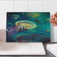 thumbnail image 2 of Fantasy Cutting Board, Giant Jellyfish and Diver in the Sea Underwater Submarine Aquatic Art Print, Decorative Tempered Glass Cutting and Serving Board, Small Size, Teal Purple, by Ambesonne, 2 of 5