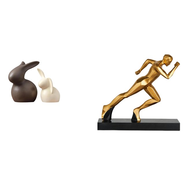 Juego de estatuas de cerámica, figura abstracta de corredor, personaje de mesa, centro de mesa, escultura moderna coleccionable de resina, adecuada pa