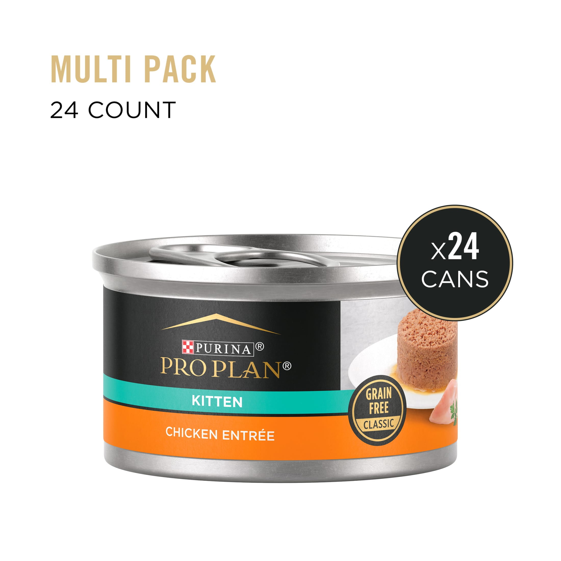 Purina Pro Plan, Grain-Free Chicken, Wet Kitten Food, 3 oz Cans, 24 Pack