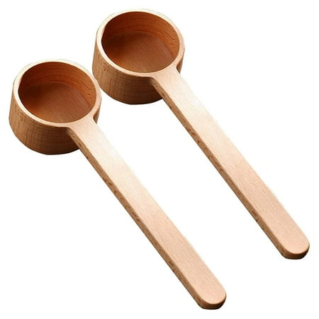 

2 Pcs Coffee Scoop Beech Wooden Coffee Ground Spoon Measuring Scoop Soup Cooking Mixing Stirrer Wooden Tea Scoop