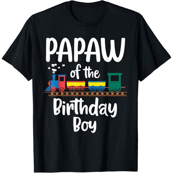 Premium Comfort - Papaw of The Birthday Boy Train Toys Party Two Two Bday Dad T-Shirt