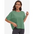 thumbnail image 3 of Summer Tops Womens Solid T Shirts for Women Loose Shirts Basic Tee, 3 of 6