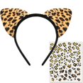 thumbnail image 1 of LIONSOUL Diadema con orejas de guepardo para mujer, estampado de guepardo, suministros de decoración para fiesta de cumpleaños, 1 of 5