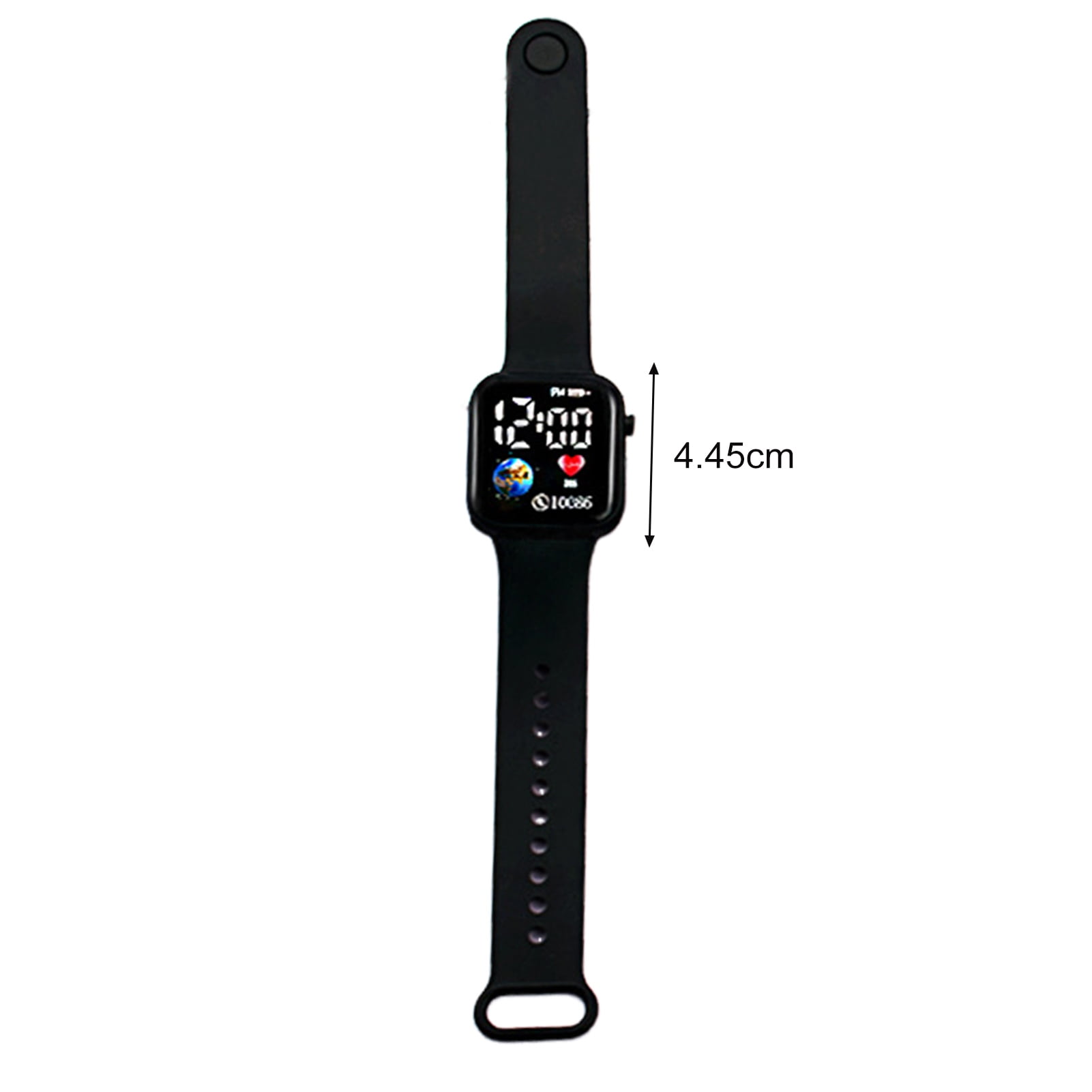 Opvise LED Electronic Watch Waterproof Adjustable Soft Silicone Strap Square Earth Dial s Casual Sports Digital Wristwatch Birthday Gift