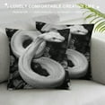 thumbnail image 5 of Shangniulu White Snake Pillow Cover 3D Animal Black Rose Pattern Square Pillow Case for Teens Adults Wild Life Plants Decorative Soft Cushion Cover for Car, 5 of 5