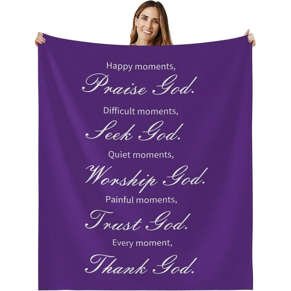 LHSHID Christian Gifts Inspirational Bible Verse Queen Blanket Catholic Scriptures Religious Cozy Lightweight Throw Blanket Religious Prayers Birthday Gifts 30"x40"