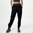 thumbnail image 3 of TrendOFT Women's Joggers with Pockets High Waisted Sweatpants Tapered Leg Drawstring Lightweight Athletic Pants Black XL, 3 of 6