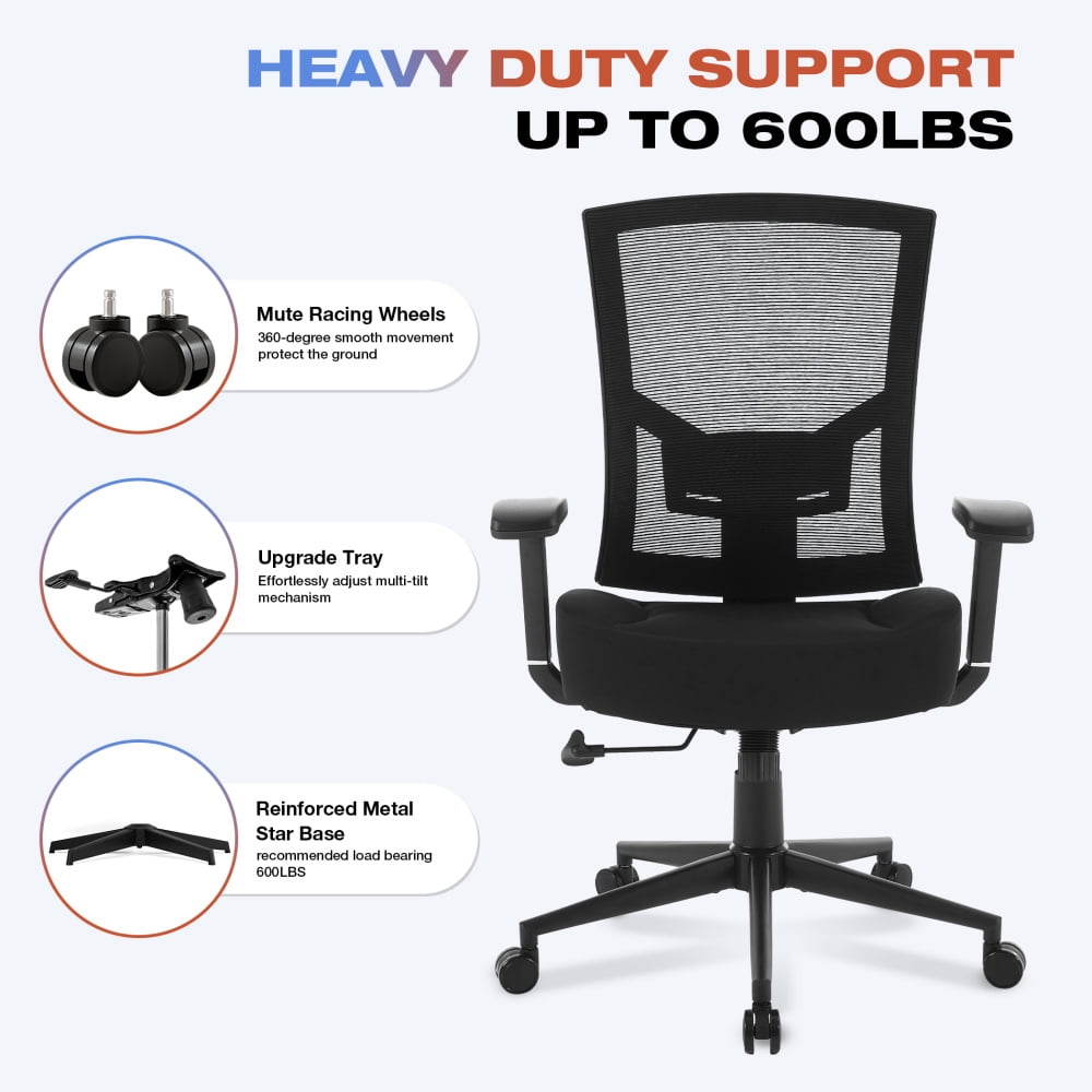 600lbs Big & Tall Ergonomic Mesh Office Chair with Lumbar Support