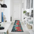 thumbnail image 4 of Yayeee Runner Rug for Bedroom 2'x6' Machine Washable Hallway Non Slip Mat, Christmas Poinsettia, 4 of 8
