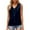 Navy, variant on MIXUE Boho Tops For Women Summer Solid Color V Neck Button Sleeveless Vest T-shirts Streetwear,Red,XXL