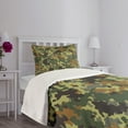 thumbnail image 5 of Ambesonne Camo Quilted Bedspread Set 2 Pcs, Classic Germany Pattern, Twin Size, Green Brown Dark Green, 5 of 6
