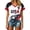 White, variant on Womens USA Graphic T Shirts V Neck Short Sleeve American Flag Patriotic Varsity Letter Print Casual Football Fan Tee Tops