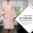 thumbnail image 4 of Superior Terry Cotton Adult Unisex Soft Lightweight Bathrobe, Large, Pink, 4 of 8