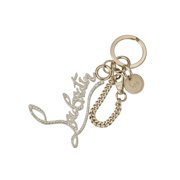 Christian Louboutin Logo Gold and Crystal Keyring