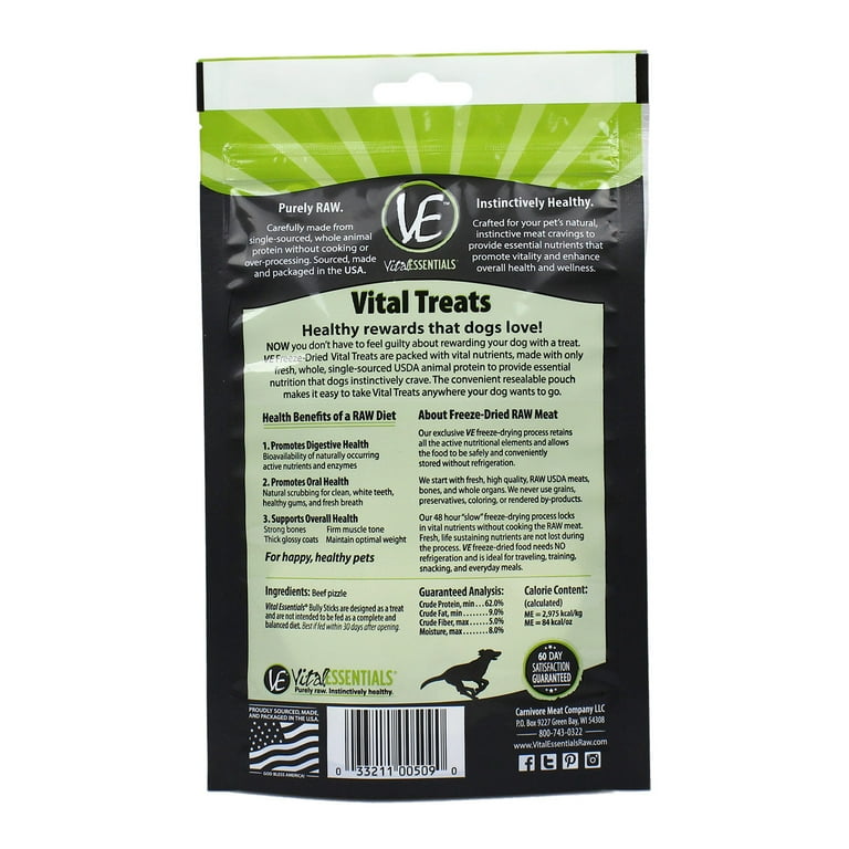 Vital essentials freeze top dried bully sticks
