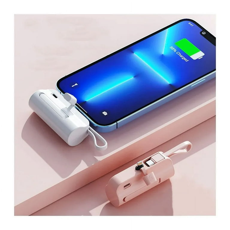 Innotech Power-Bank- Mini Portable-Charger -5000mAh Ultra Compact Phone  Charger Output Battery Pack Built-in Lighting and Type-C Cable and Phone  Holder for iPhone15/14/13/12/ and All Androiad 
