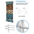 thumbnail image 3 of Light Blue Brown Blackout Curtains, French Door Curtains for Door Window, Rustic Farmhouse Dog Paw Vintage Privacy Drapery for Patio/Sidelight Doors, 1 Panel with Tieback, 54 x 40 Inches, 3 of 6