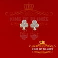 thumbnail image 4 of King of Bling's 0.20ct Diamond 925 Sterling Yellow Silver Women's & Men's Club Suit Earrings, 4 of 13