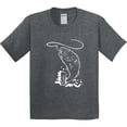 thumbnail image 3 of Inktastic Leaping Bass Fish White Outline Youth T-Shirt, 3 of 5