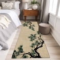 thumbnail image 4 of Teal Pine Tree 2'x6' Runner Rugs for Hallway Kitchen Bedside Non Slip Washable, Farmhouse Botanical Country Rustic Entryway Rug Runners with Rubber Backing, Long Carpet Runner for Laundry Room, 4 of 8