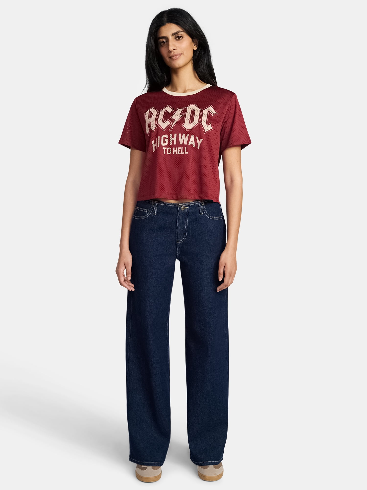 AC/DC Women's Graphic Jersey with Short Sleeves, Sizes XXS-XXL