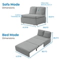 thumbnail image 2 of Mjkone Convertible Sofa Bed Twin Size,Linen Pull Out Sofa Bed with Cushions&Throw Pillows,Revesible Sleeper Couch for Apartment/Small Spaces,Light Gray, 2 of 8