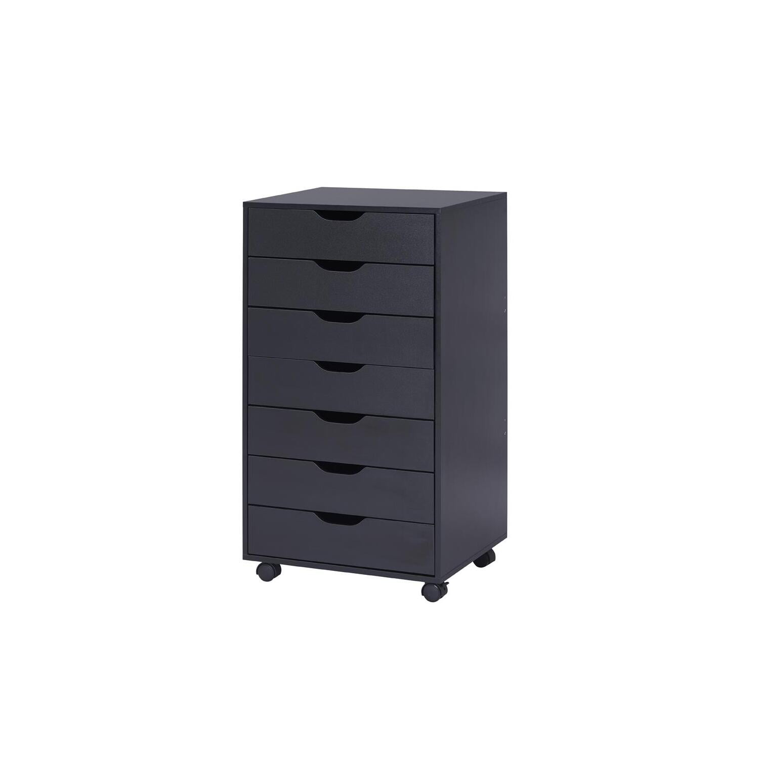 Aoibox 7-Drawers Black Storage Cabinet, Tall Chest of Drawers for Makeup, Closet, Bedroom 34.5 in. H x 18.9 in. x W 15.7 in. D