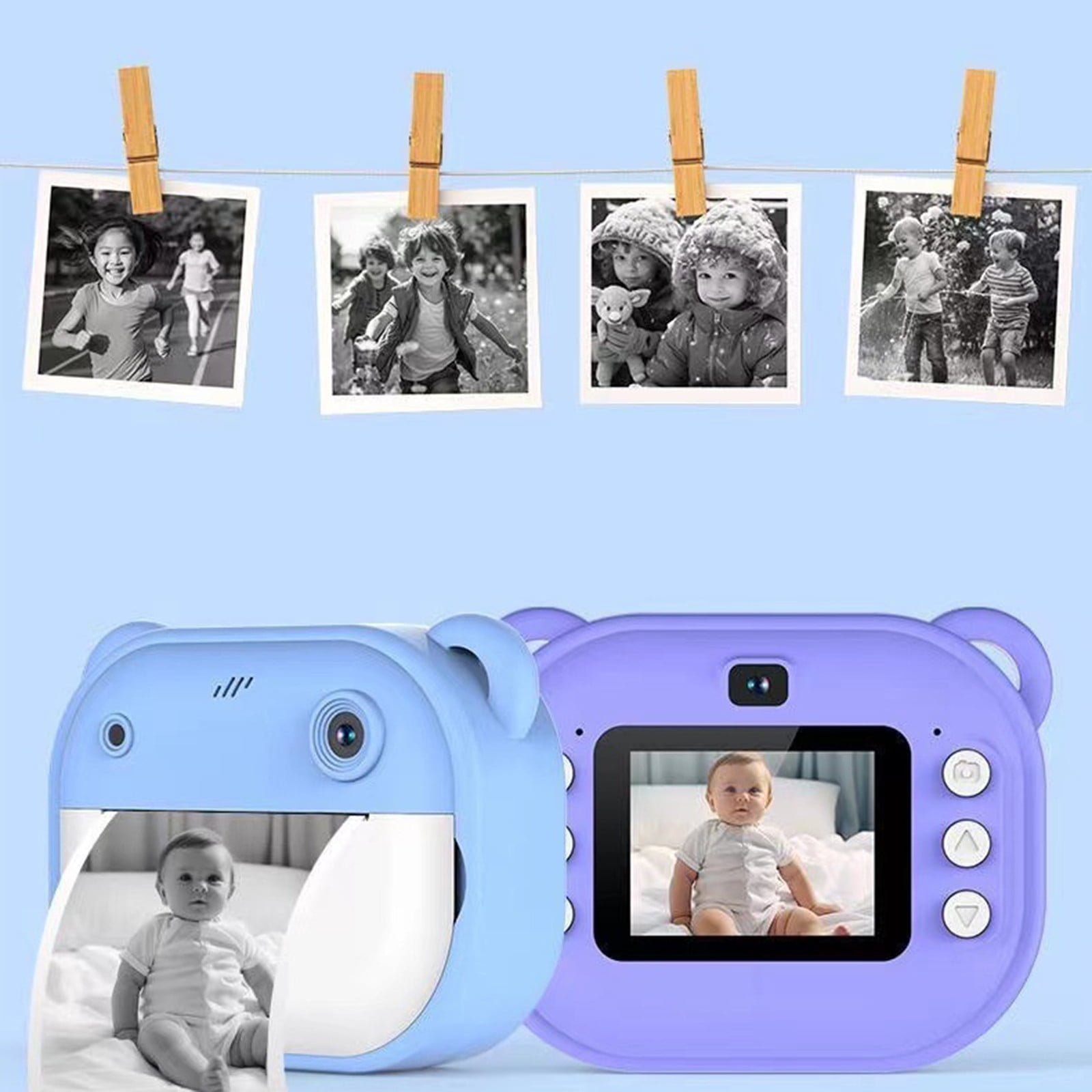 COM1950s Instant Print Camera,Digital Camera with Printer,2.4" Screen Portable Thermal Photo Printer with Dual Lens,Video Recording,Auto Focus,Gift for Beginners,Includes 2 Rolls Printing Paper