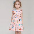thumbnail image 3 of GYRATEDREAM Toddler Girls Summer Dress Kids Flared Sleeve Ruffle Hem A-Line Sundress Casual Midi Dresses 1-10Years, 3 of 4