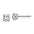 thumbnail image 4 of Auriga Fine Jewelry 14K White Gold 3/4ct. Cushion Moissanite Stud Earrings for Women (L- 0.18 inch, W- 0.18 inch), 4 of 6
