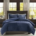 thumbnail image 2 of Madison Park Parker Plush Down Alternative Comforter Set, King/Cal King - Navy, 2 of 3