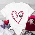 thumbnail image 2 of Posijego T-Shirts Graphiques Cœur pour Femmes Saint-Valentin Manches Courtes T-Shirts d'Été Mignons Col Rond Décontractés, 2 of 4