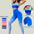 thumbnail image 2 of Sujetador de yoga de dos piezas con teñido colgante, cintura alta, cadera, vientre, pantalones deportivos ligeros y transpirables para fitness, 2 of 6