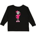 thumbnail image 3 of Inktastic Cute Robot, Girl Robot, Pink Robot With Ribbon Girls Long Sleeve Toddler T-Shirt, 3 of 5