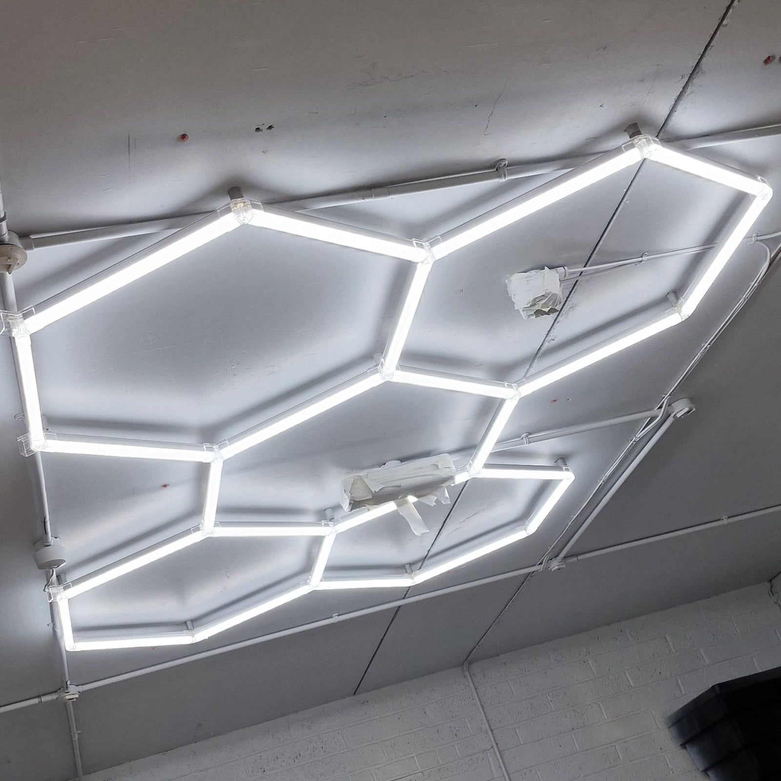 ALL4DETAIL Hexagon LED Garage Lights, 15950 LM, for Workshop, Car Detailing, Gym, Office