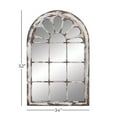 thumbnail image 3 of DecMode 34" x 52" White Window Pane Inspired Wall Mirror with Arched Top, 3 of 13