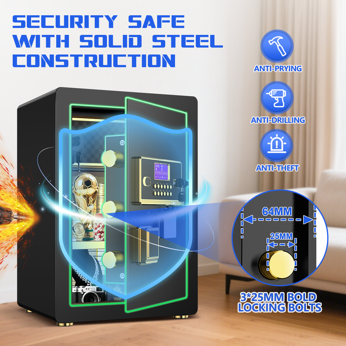 SYSENFO 5.0 Cu Ft Digital Security Safe Box photo 6